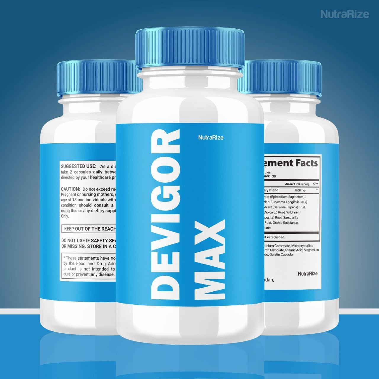 Male Well-Being Supplement - NutraRize DevigorMax Pills for Men to Support Healthy & Active Lifestyle, Promotes Overall Wellness (60 Caps)