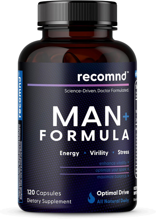 Man+ Formula Male Boost Supplement for Energy and Prostate Health with Essential Vitamin Support