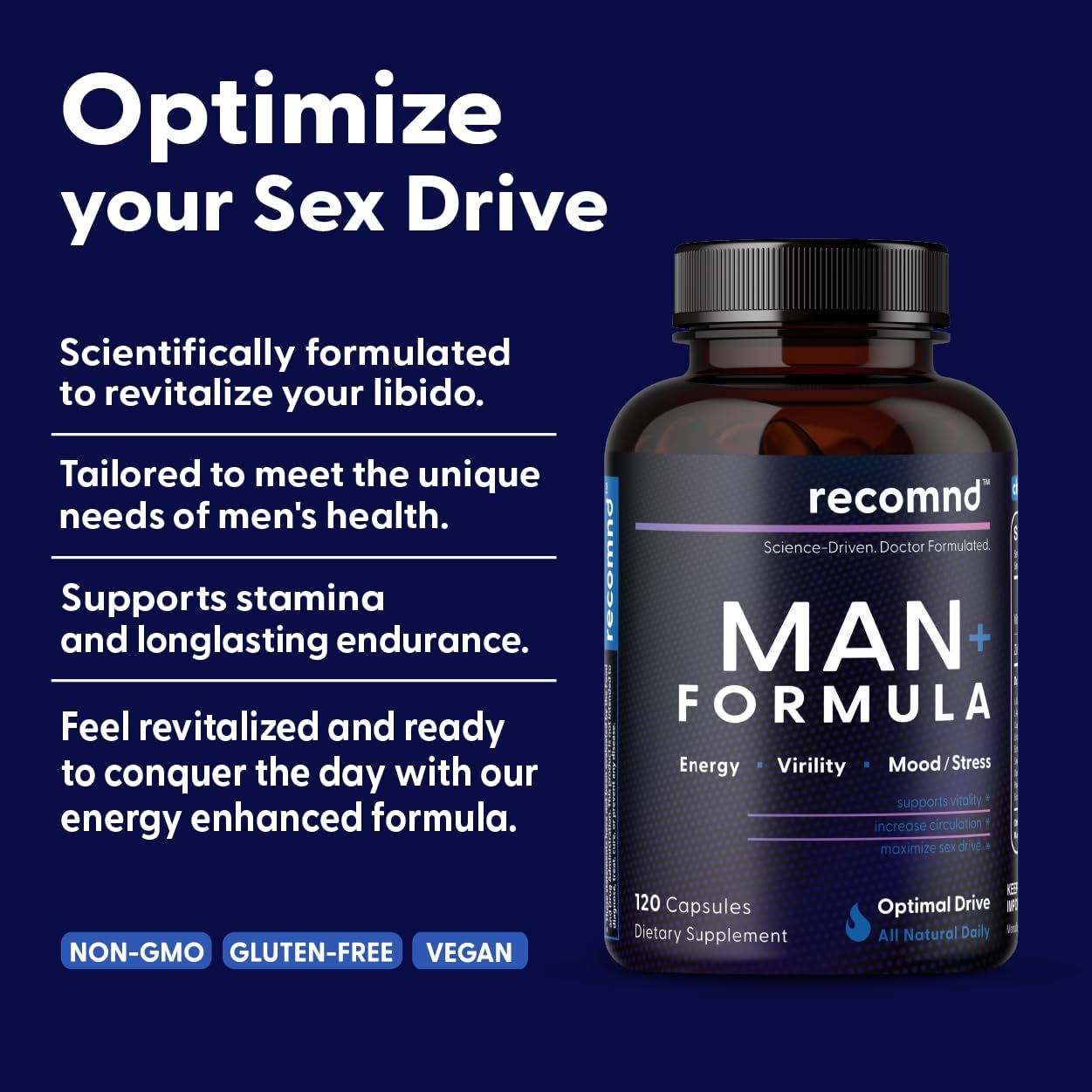 Man+ Formula Male Boost Supplement for Energy and Prostate Health with Essential Vitamin Support