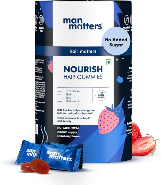 Man Matters Biotin Hair Gummies with Hair Vitamins for Healthy Hair - 60 Gummies