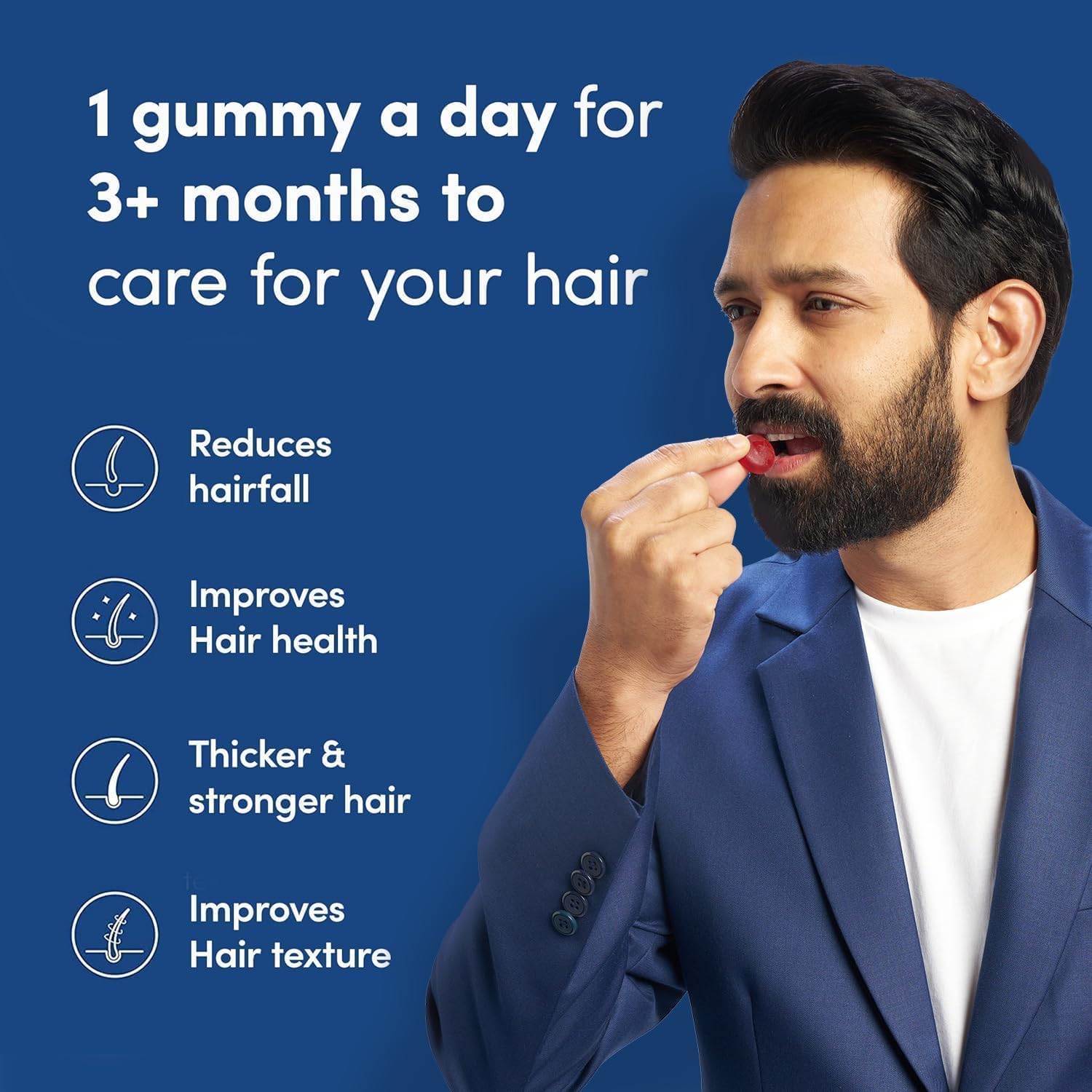 Man Matters Biotin Hair Gummies with Hair Vitamins for Healthy Hair - 60 Gummies