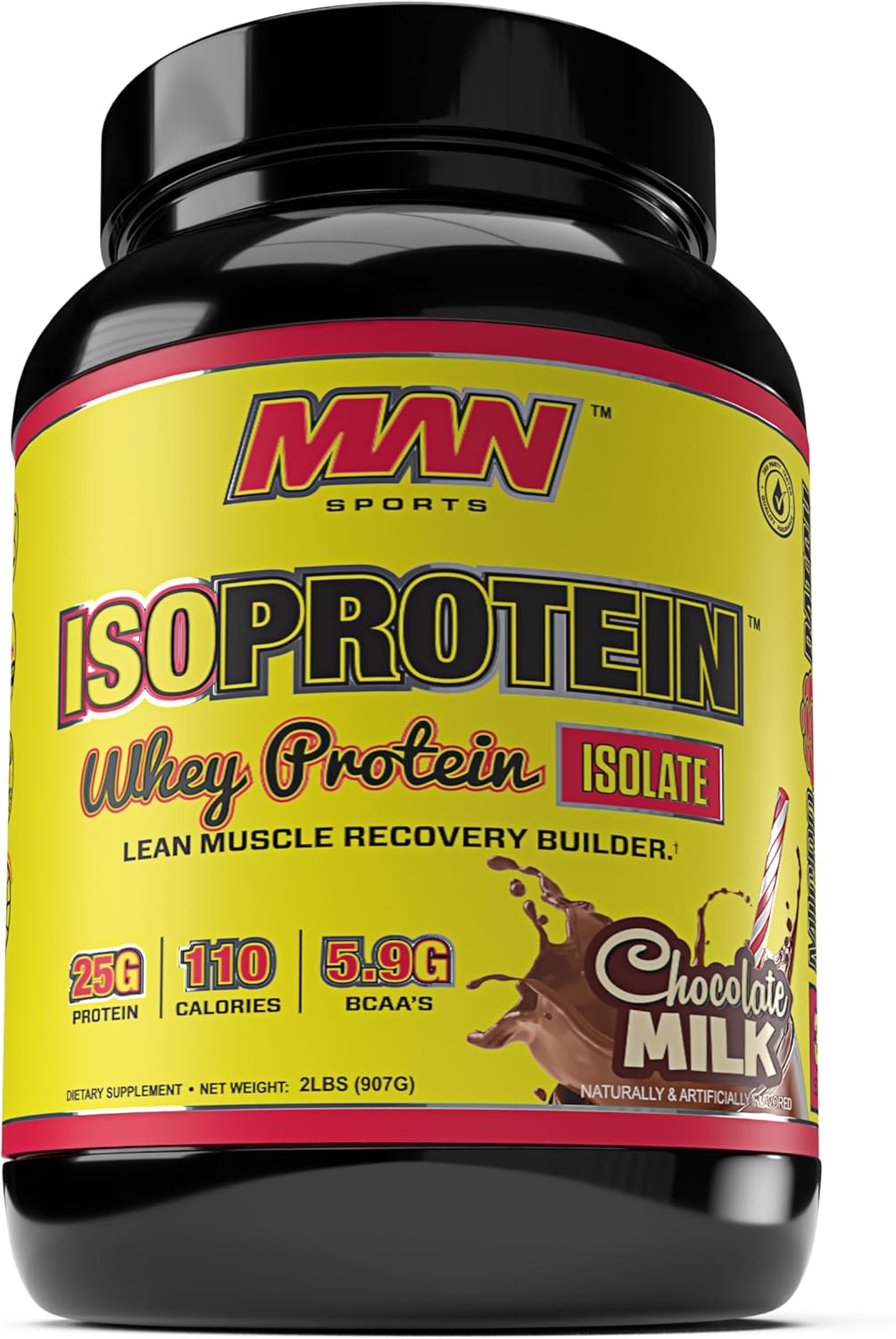 MAN Sports ISO-Protein Chocolate Milk 100% Pure Whey Protein Isolate Powder - 2lb