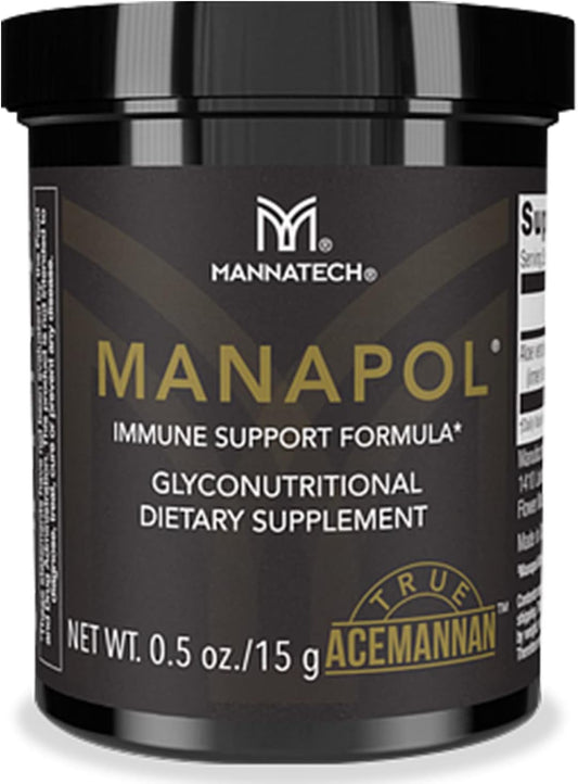 Manapol Aloe Vera Immune Support Formula Powder for Digestive Health & Immunity Boost - 0.5oz/15g Supplement