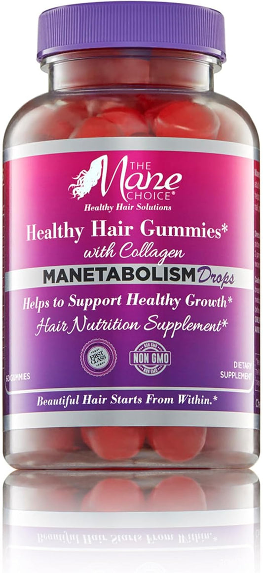 Mane Choice MANETABOLISM Drops Hair Vitamins with Collagen - 60 Gummies for Healthy Hair, Skin, and Nails - Nutrition Supplements for Longer, Thicker Hair in Women & Men