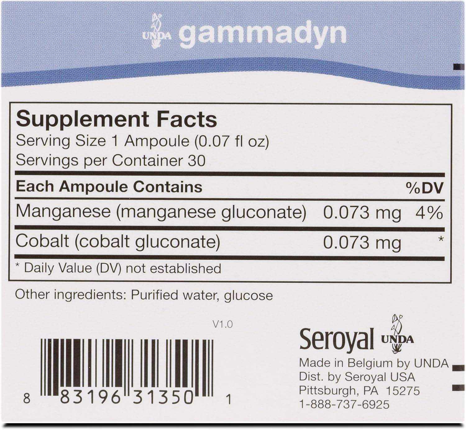 Manganese-Cobalt Oligo-Element Supplement | UNDA GAMMADYN Mn-Co | 30 Ampoules