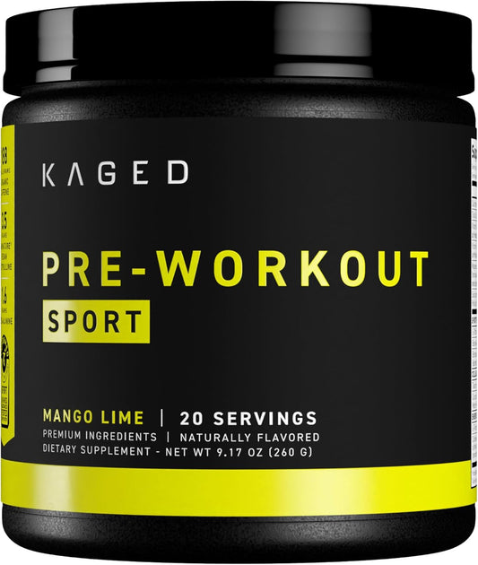 Mango Lime Pre-Workout Powder for Endurance | Energy Supplement for Cardio & Weightlifting | 20 Servings