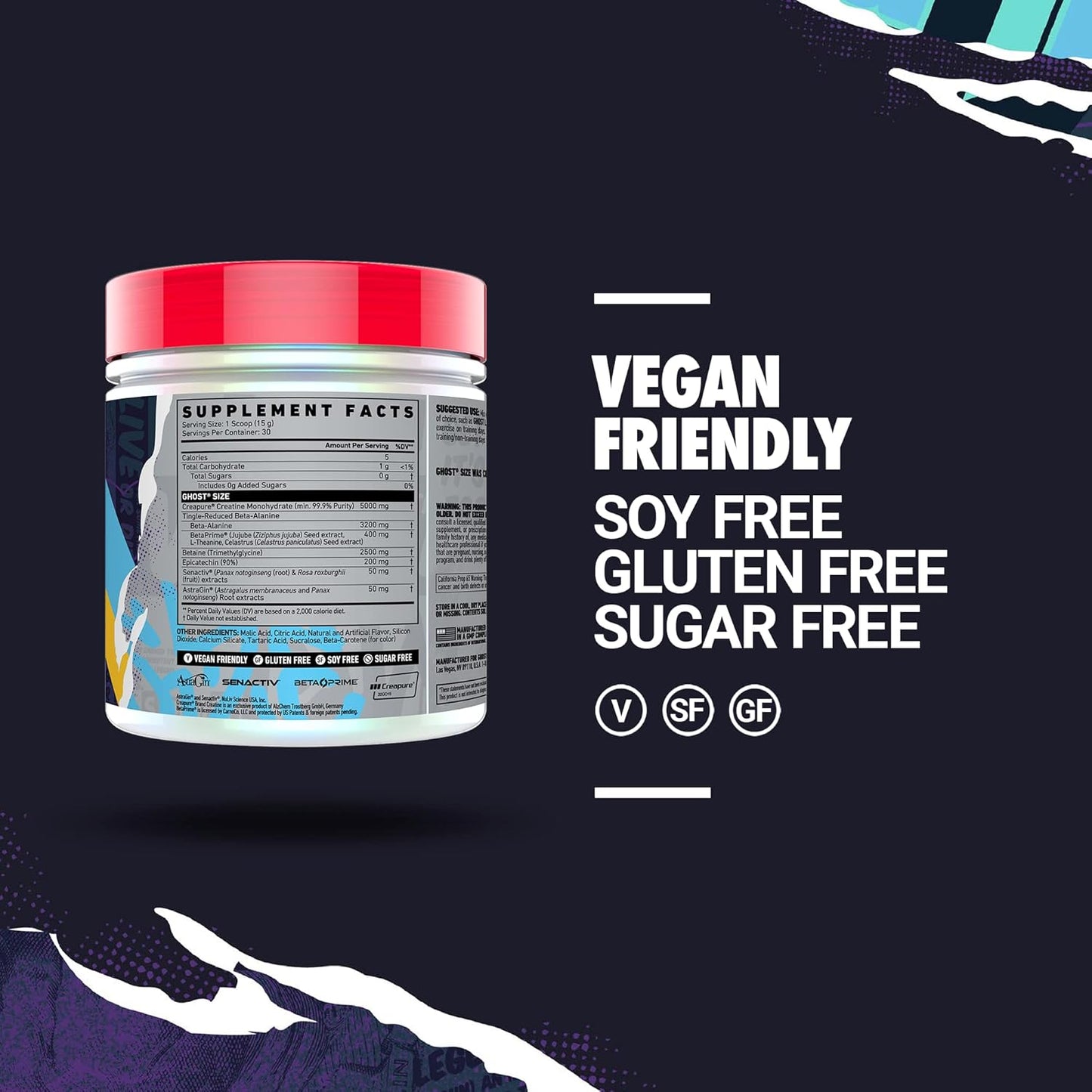 Mango Muscle Builder Supplement - 30 Servings, Muscle Growth & Strength for Men & Women - Creatine, Betaine, Beta-Alanine - Vegan, Sugar & Gluten-Free