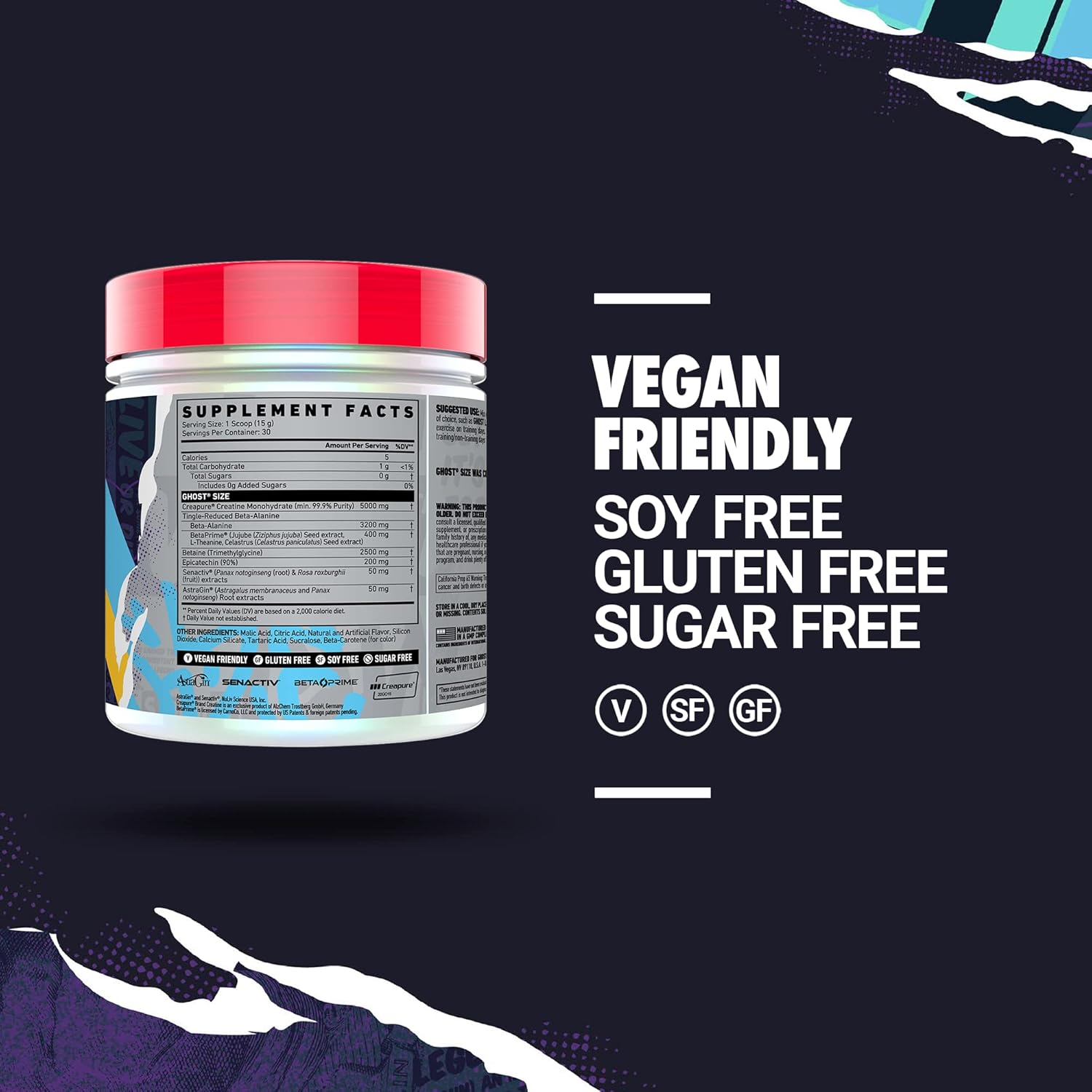 Mango Muscle Builder Supplement - 30 Servings, Muscle Growth & Strength for Men & Women - Creatine, Betaine, Beta-Alanine - Vegan, Sugar & Gluten-Free