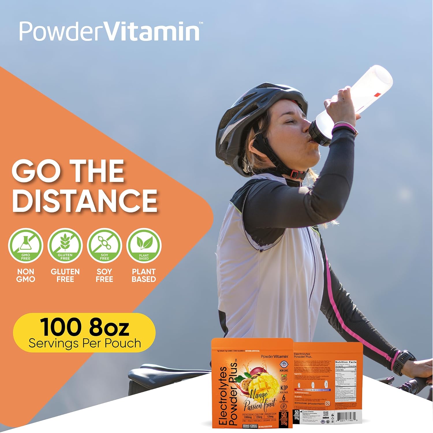 Mango Passionfruit Electrolyte Powder - Zero Calorie Keto Hydration Supplement with Potassium, Calcium, and Magnesium - 50 Servings