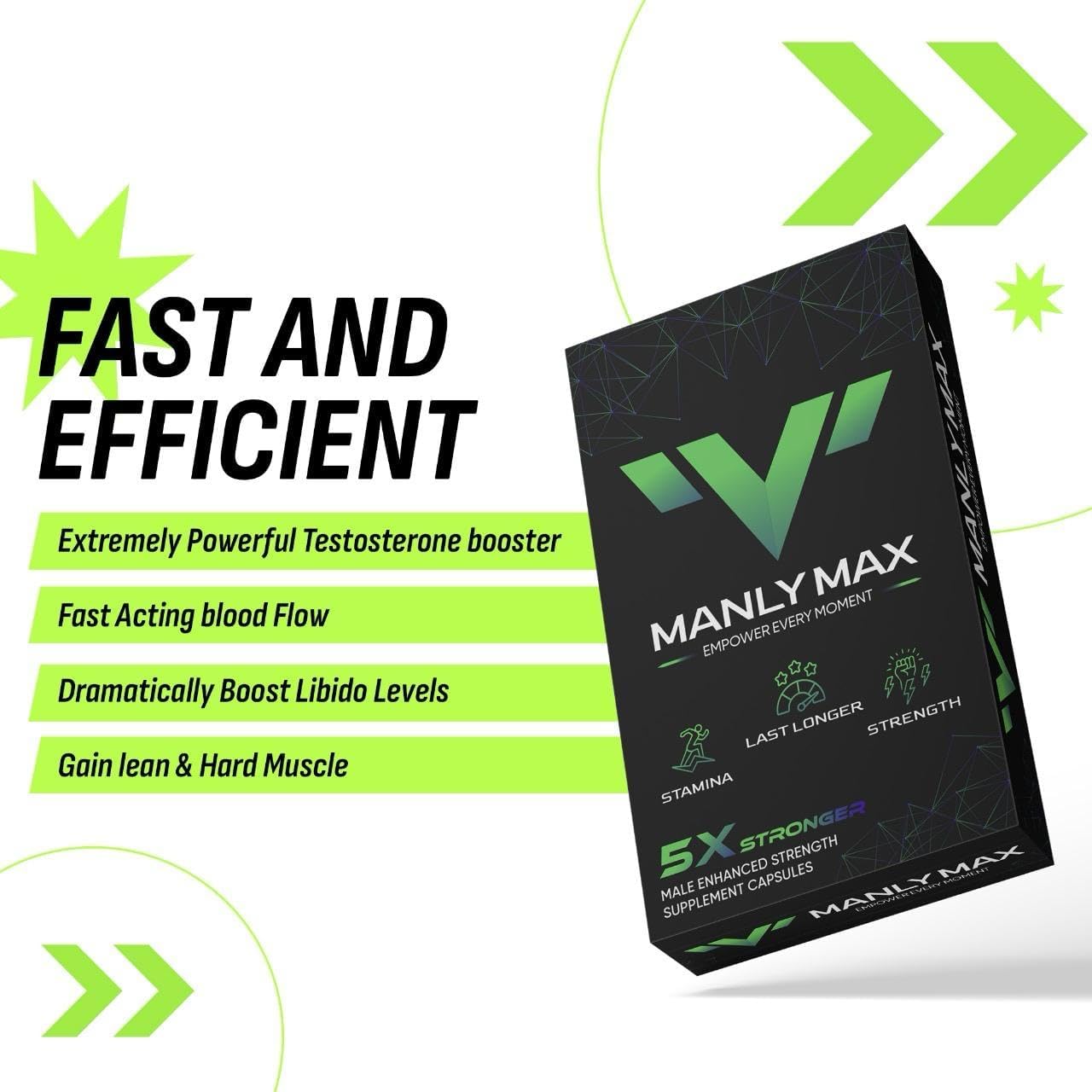 MANLYMAX Sports Nutrition Blend for Enhanced Endurance and Energy Boost (10 Count)