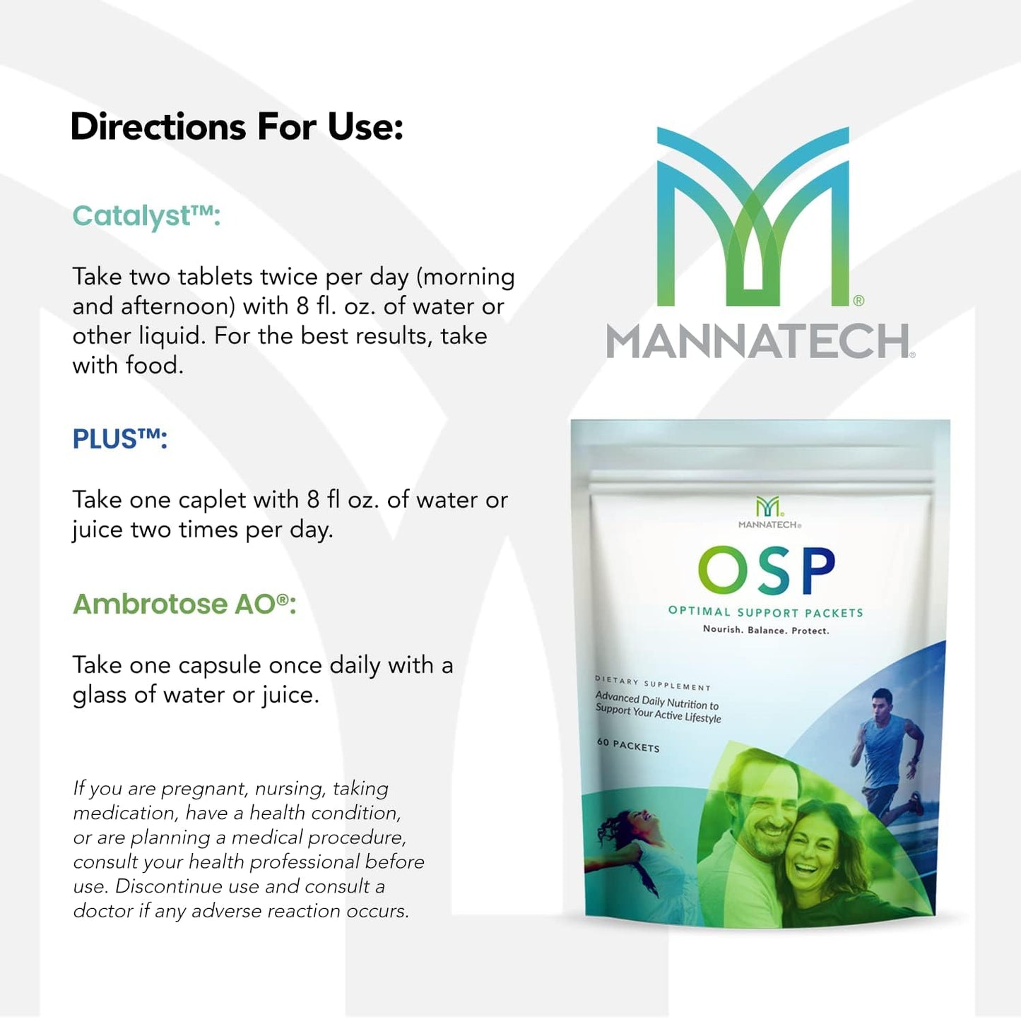 Mannatech OSP Daily Vitamins: Immune Support & Antioxidant Supplement - 60 Packets, Ashwagandha Capsules, Self-Care Benefits