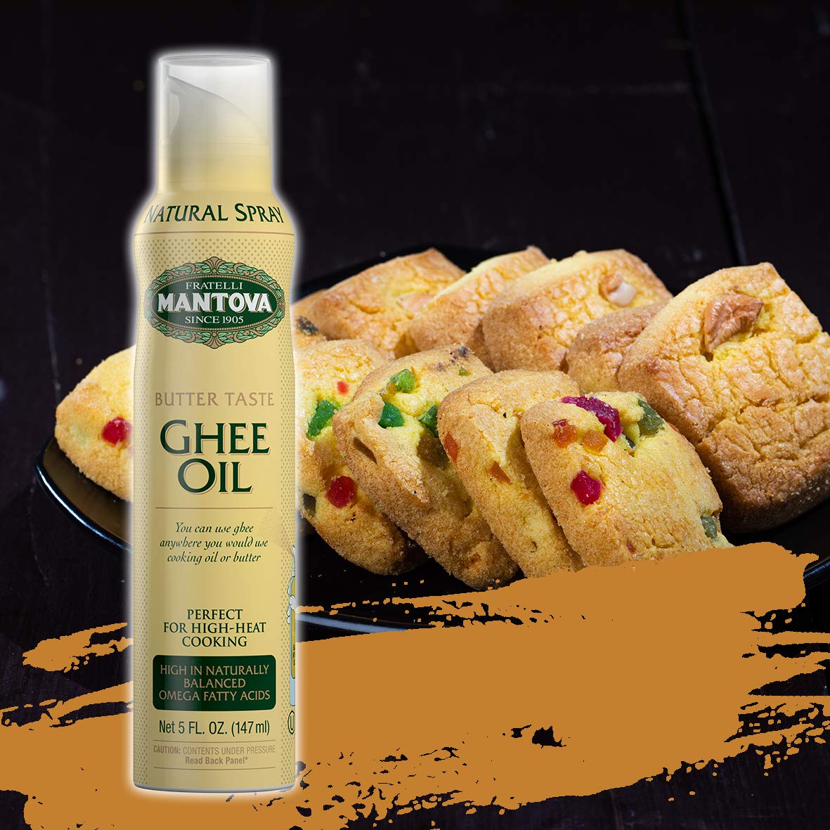 Mantova Keto Spray Oil Set - Avocado, Ghee, Coconut MCT Oil - Pack of 3 for Healthy Cooking