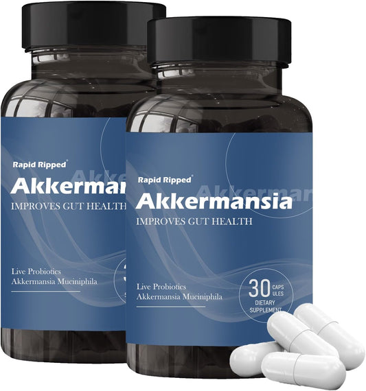 MAPUG Akkermansia Probiotic with Prebiotic Fiber - Boosts GLP-1, Delayed Release, Third-Party Tested, 100M AFU Live Strain for Gut Health - Men & Women (2 Pack)