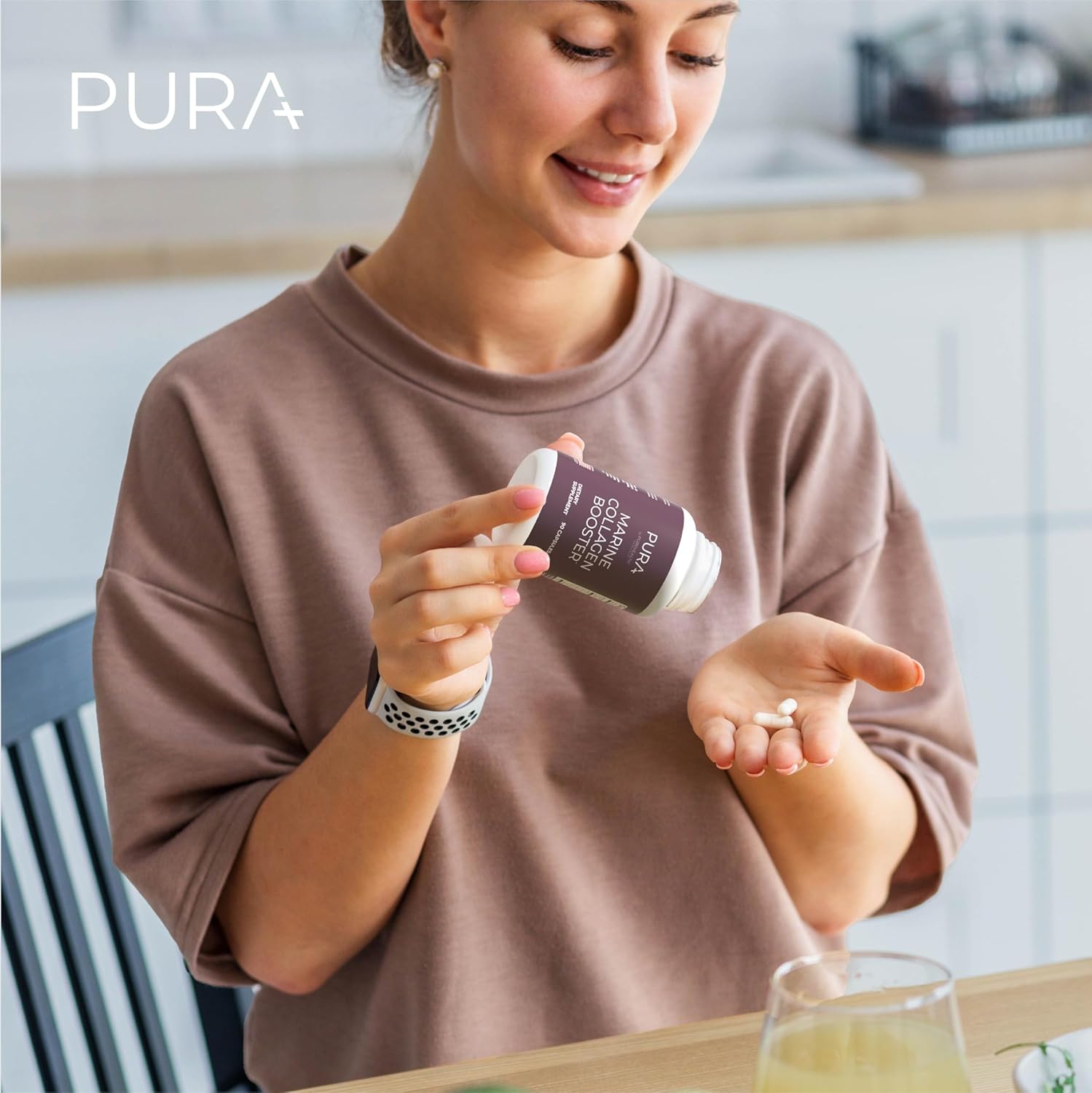 Marine Collagen and Hyaluronic Acid Supplements with Aloe Vera, Vitamin E - 90 Capsules for Hair Skin Nails