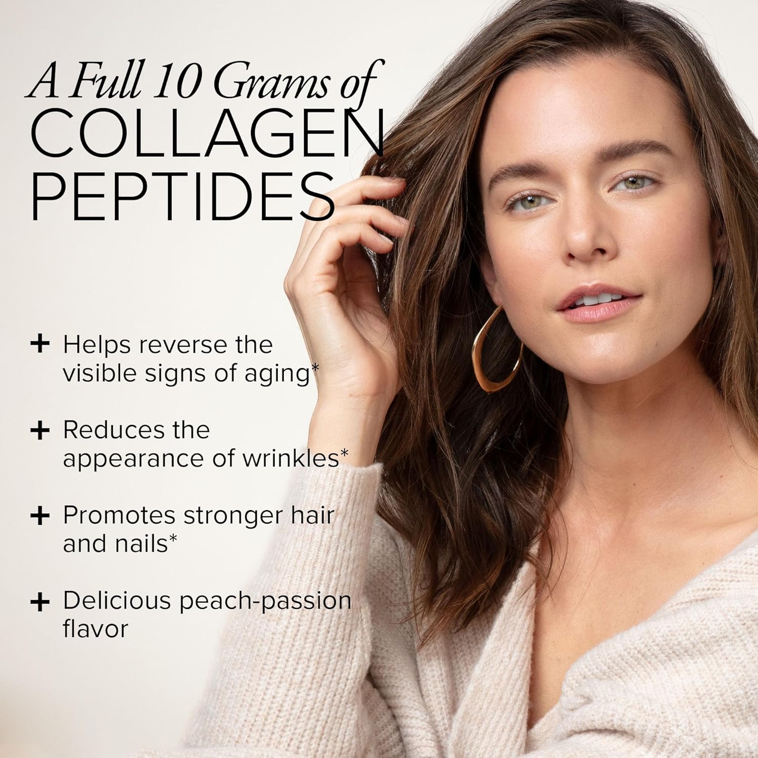 Marine Collagen Peptides Powder for Skin, Hair & Nails - Hydrolyzed Type I & II Fish Collagen - 20 Packets