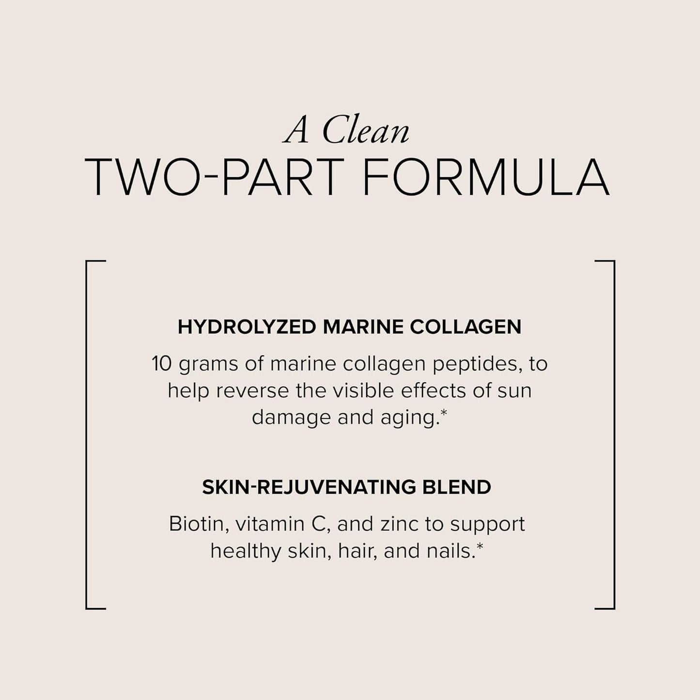Marine Collagen Peptides Powder for Skin, Hair & Nails - Hydrolyzed Type I & II Fish Collagen - 20 Packets