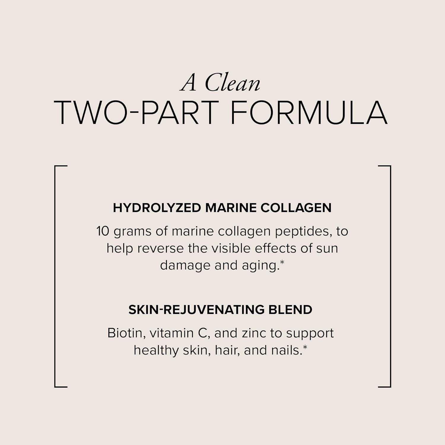 Marine Collagen Peptides Powder for Skin, Hair & Nails - Hydrolyzed Type I & II Fish Collagen - 20 Packets