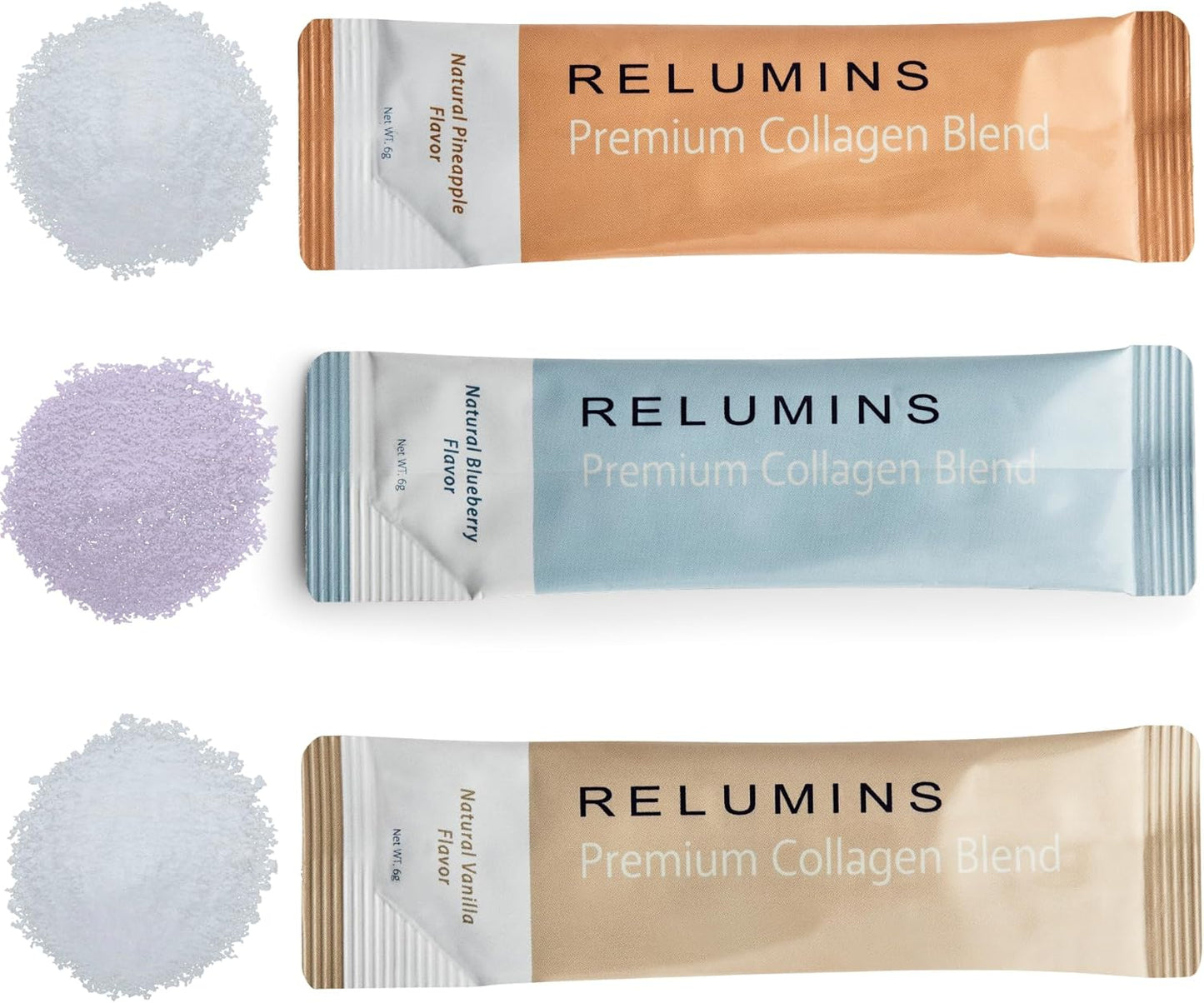 Marine Collagen Powder Drink Mix with Glutathione, Green Tea, CoQ10, & Hyaluronic Acid - 100 Powder Sachets for Smooth Glowing Skin