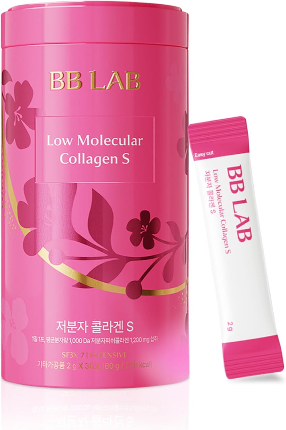 Marine Collagen Powder Stick Supplement with Vitamin C for Glowy Skin - Kollecte BB LAB Low Molecular Collagen S Formula