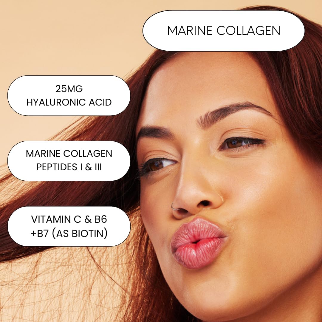 Marine Collagen Powder with Biotin & Hyaluronic Acid for Hair, Skin & Nails - Unflavored, 20 Scoops, 8oz