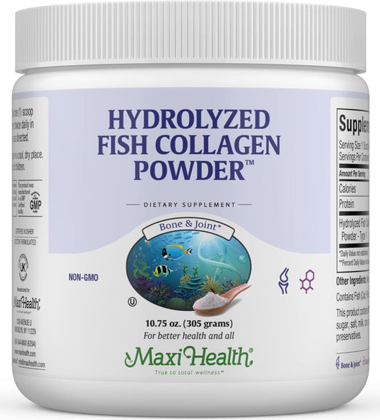 Marine Collagen Protein Powder for Hair Growth & Skin - Unflavored Hydrolyzed Fish Collagen Supplement - Type I Collagen Powder for Women & Men - 10.75 oz