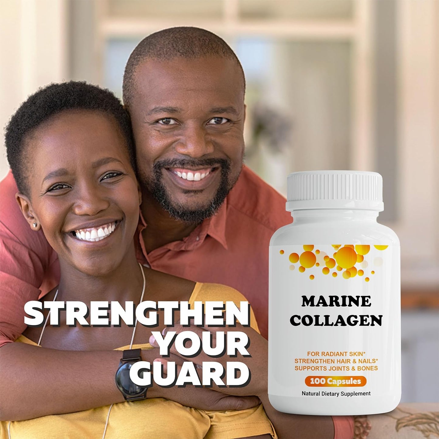 Marine Collagen Supplement for Joint, Nerve, and Bone Support - Non-GMO Anti-Aging Dietary Product with Hydrolyzed Peptides - 100 Capsules