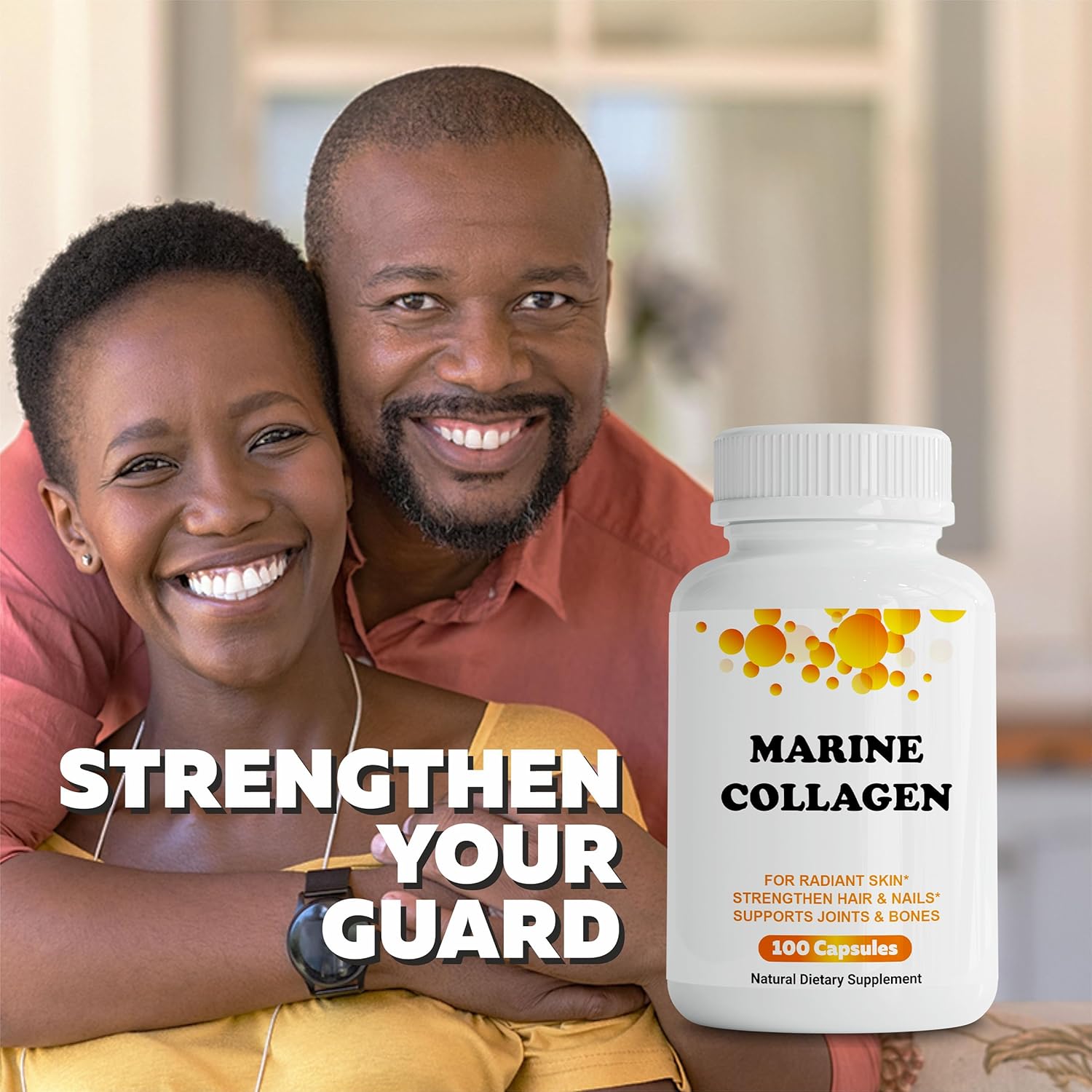 Marine Collagen Supplement for Joint, Nerve, and Bone Support - Non-GMO Anti-Aging Dietary Product with Hydrolyzed Peptides - 100 Capsules