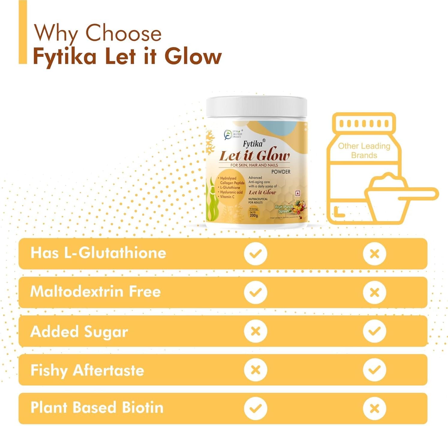 Marine Collagen Supplement with L-Glutathione and Vitamin C for Healthy Skin, Hair, and Nails - Fruit Punch Flavor for Men & Women