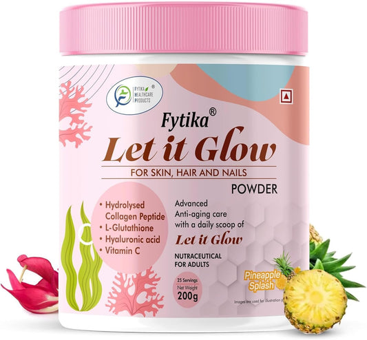 Marine Collagen Supplement with L-Glutathione, Vitamin C, and Sesbania Agati Extract for Healthy Skin, Hair, and Nails - Pineapple Flavor