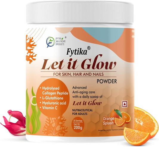 Marine Collagen Supplement with L-Glutathione, Vitamin C, and Sesbania Agati Extract for Healthy Skin, Hair, and Nails - Orange (1 Pack)