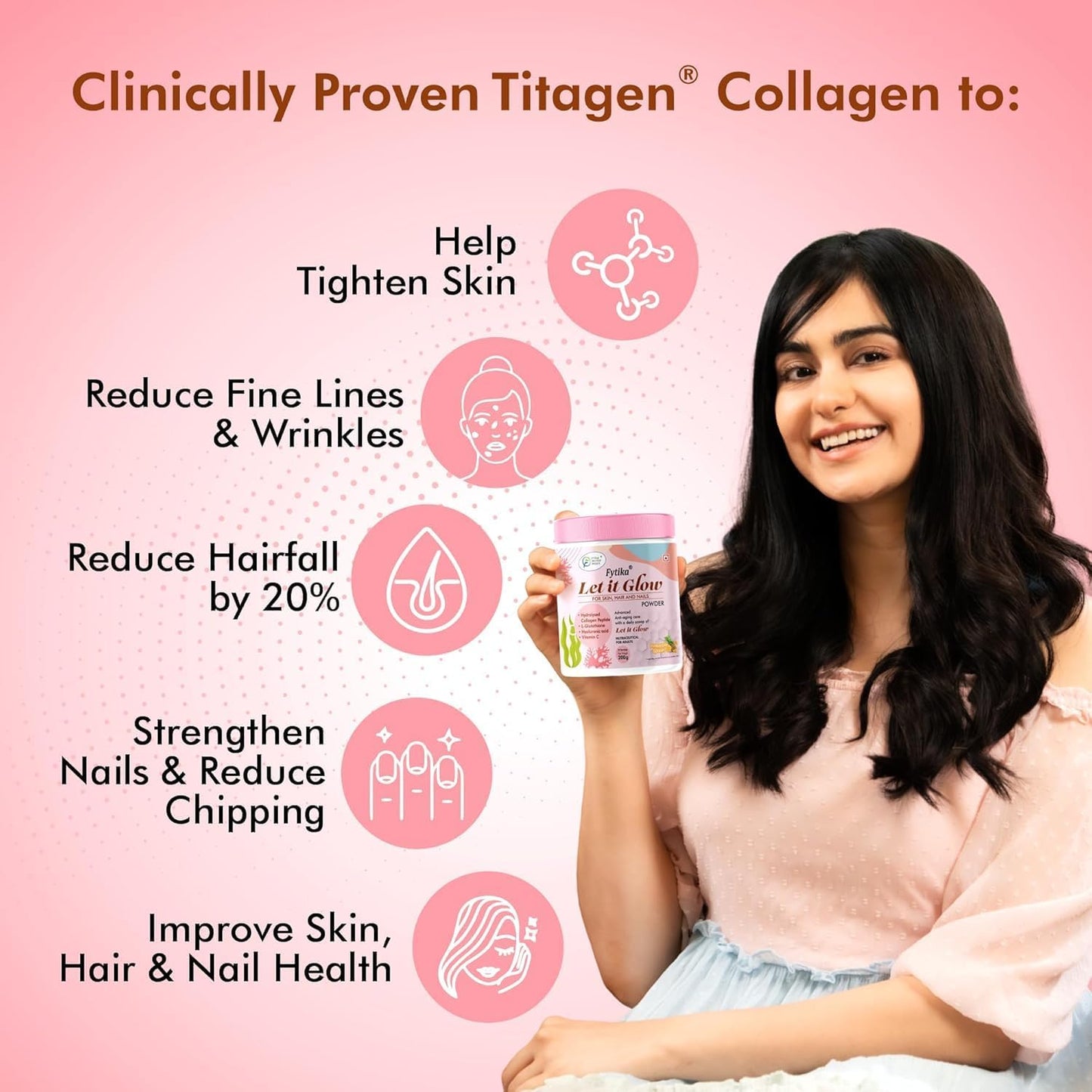 Marine Collagen Supplement with L-Glutathione, Vitamin C, and Sesbania Agati Extract for Healthy Skin, Hair, and Nails - Pineapple Flavor