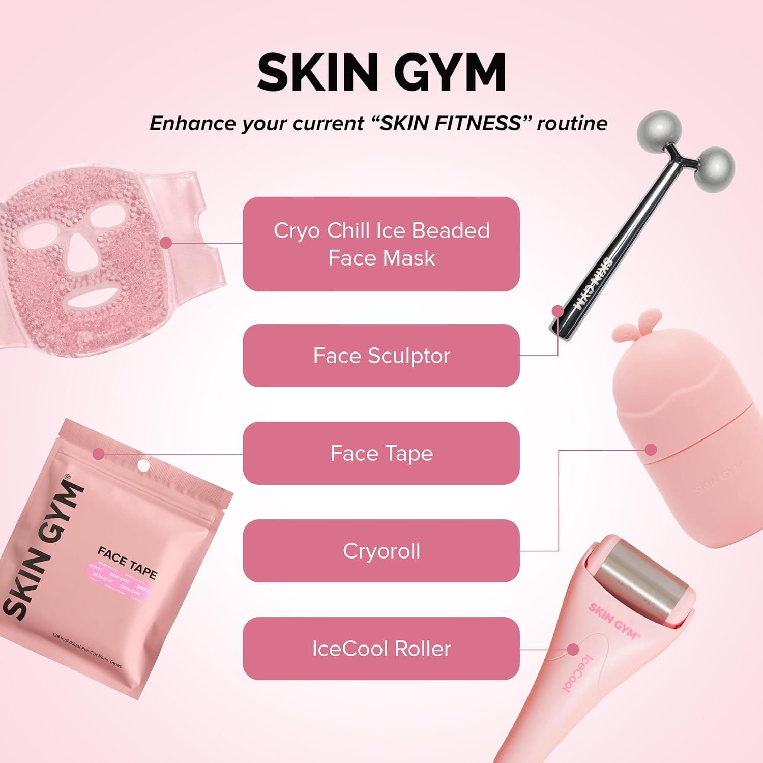 Marine Collagen & Vitamin C Skin Gym Jelly 10-Pack - Daily Beauty Supplement for Hair, Skin, and Nails with Hyaluronic Acid & Strawberry Flavor