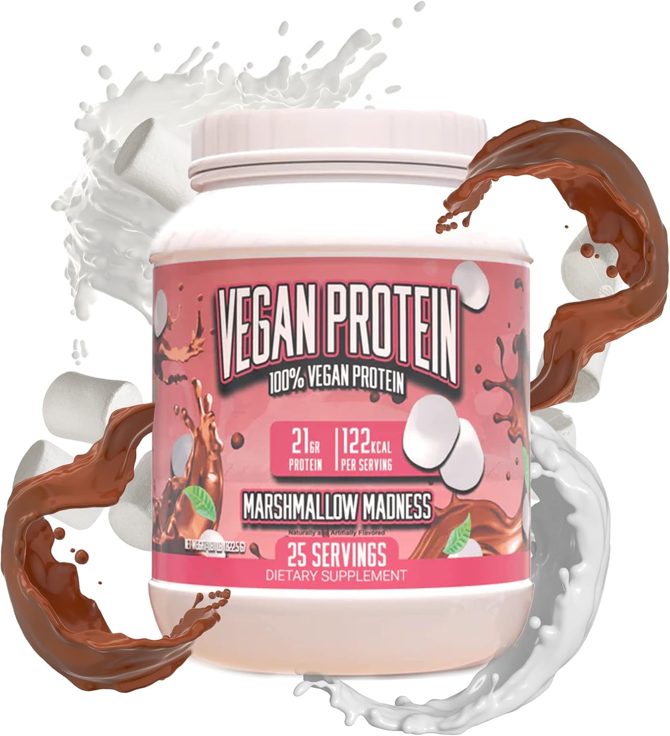 Marshmallow Madness Vegan Protein Powder - 20g Plant-Based Protein Per Serving, Gluten Free - Huge Supplements