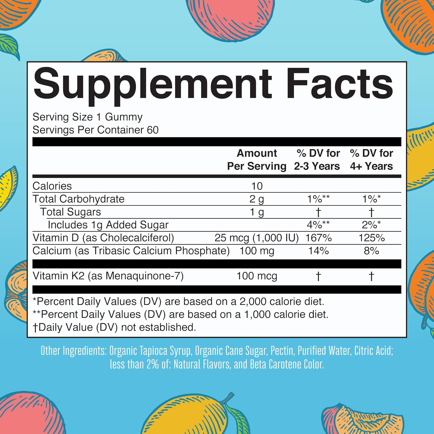 MaryRuth Organics Calcium Gummies with Vitamin D3 & K2 - 2 Month Supply, Supports Bone Health & Joints, Vegan, Non-GMO - 60 Count