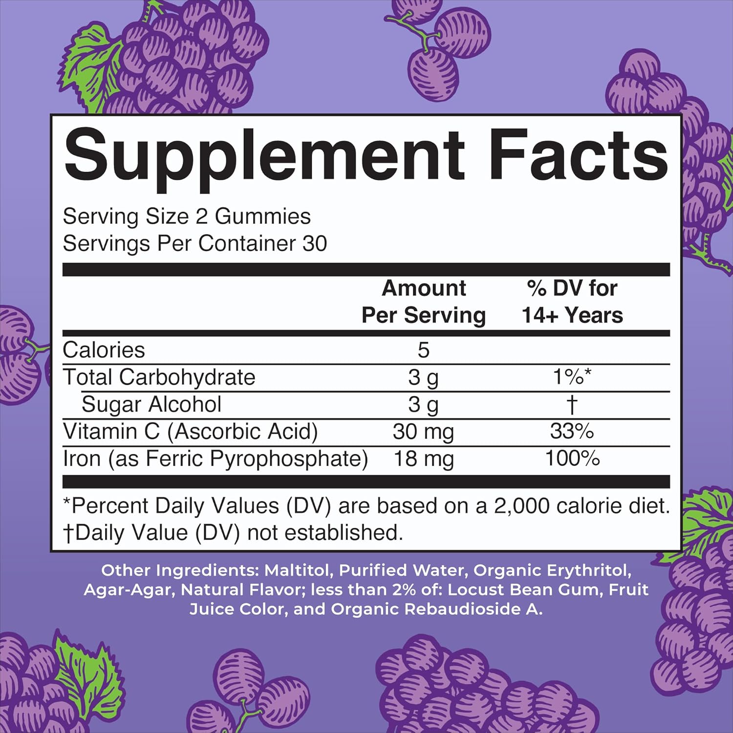 MaryRuth Organics Iron Gummy Supplements for Adults - 60 Count | Vegan Iron Supplement with Vitamin C for Immune Support | Sugar-Free Iron Deficiency Solution