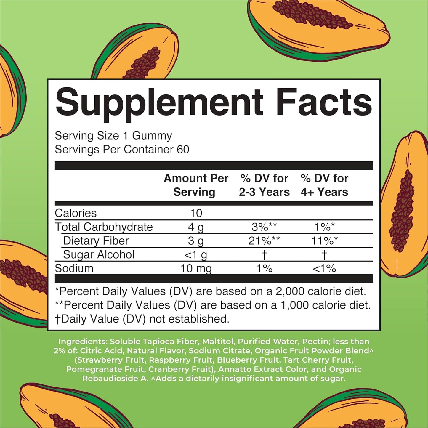 MaryRuth Organics Kids Prebiotic Gummy Supplement - 2 Month Supply, Sugar Free, Gut Health & Digestion Support, 3g Fiber, 60 Count