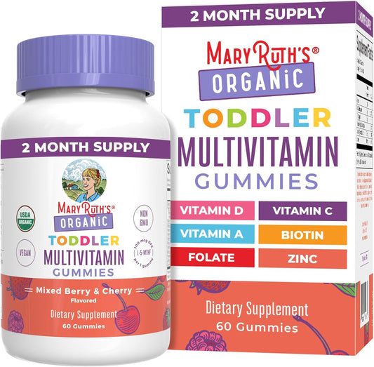 MaryRuth Organics Kids' USDA Vitamin Gummy with C, D3, and Zinc - Mixed Berry & Cherry Flavor - 2 Month Supply