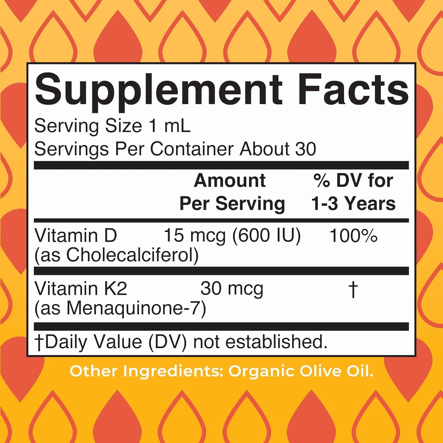 MaryRuth Organics Kids Vitamin D3 K2 Liquid Supplement for Strong Bones - Vegan & Gluten-Free - 1 Fl Oz