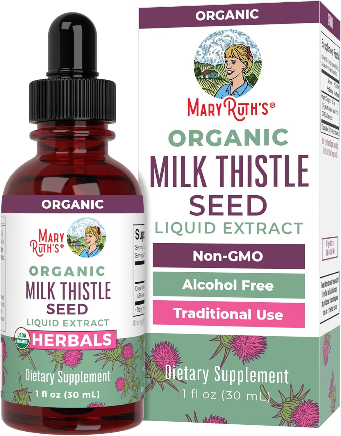 MaryRuth Organics Liquid Extract of Organic Milk Thistle Seed - 1 Fluid Ounce