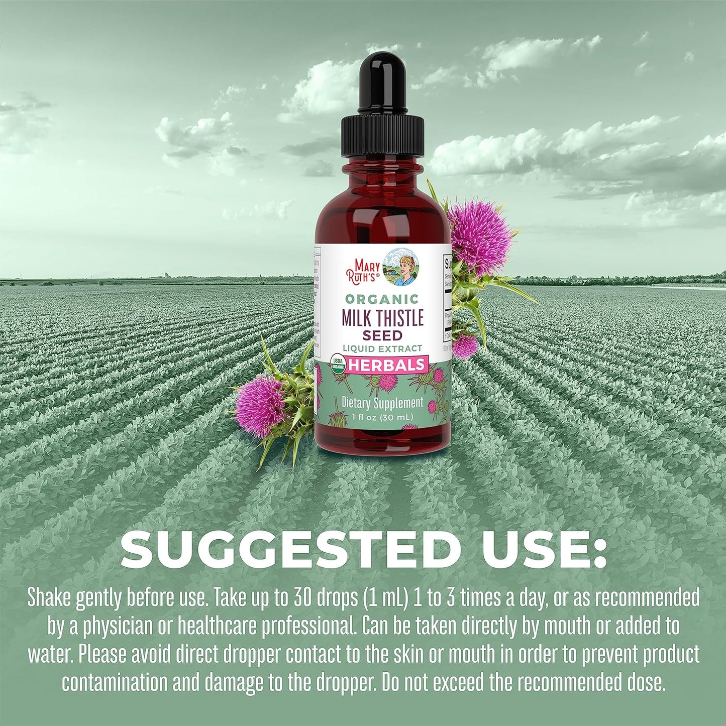 MaryRuth Organics Liquid Extract of Organic Milk Thistle Seed - 1 Fluid Ounce