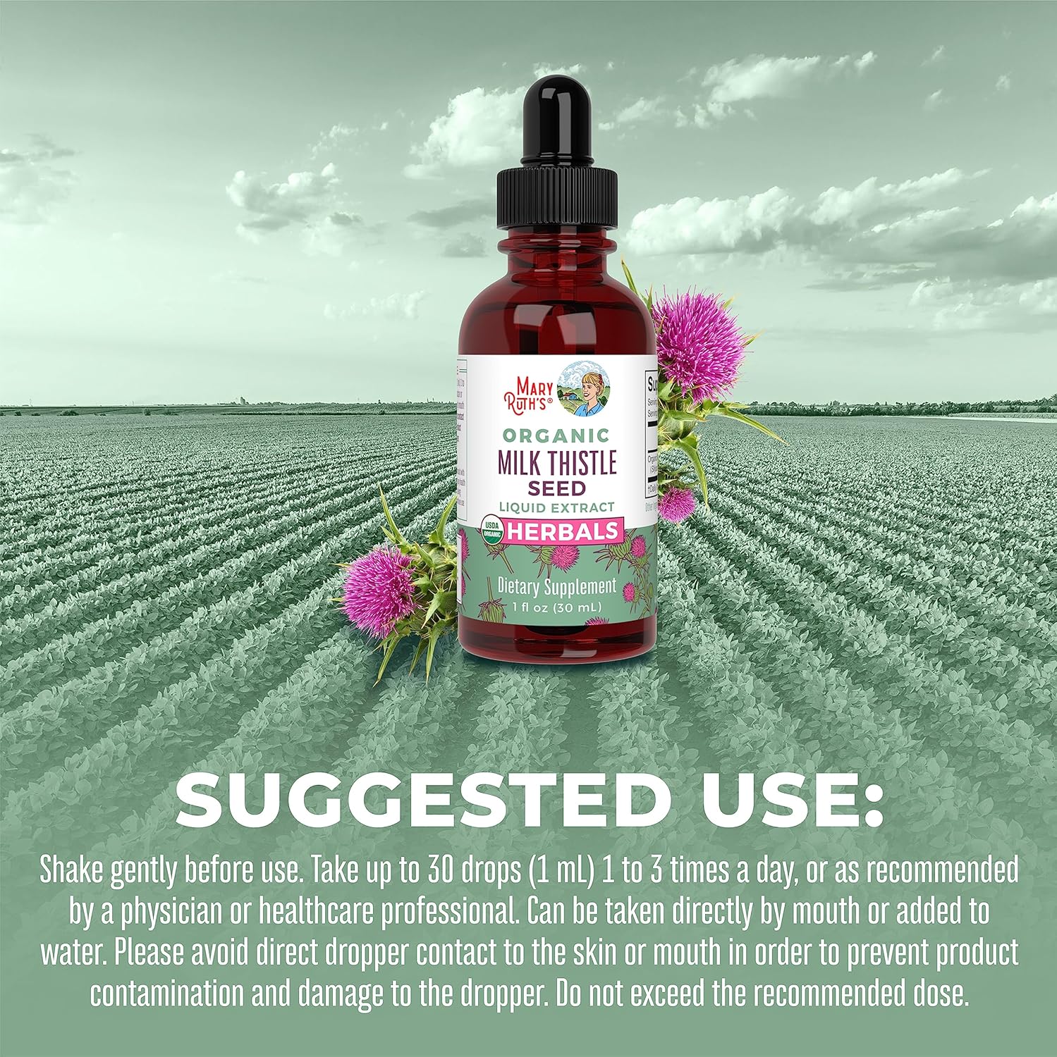 MaryRuth Organics Liquid Extract of Organic Milk Thistle Seed - 1 Fluid Ounce