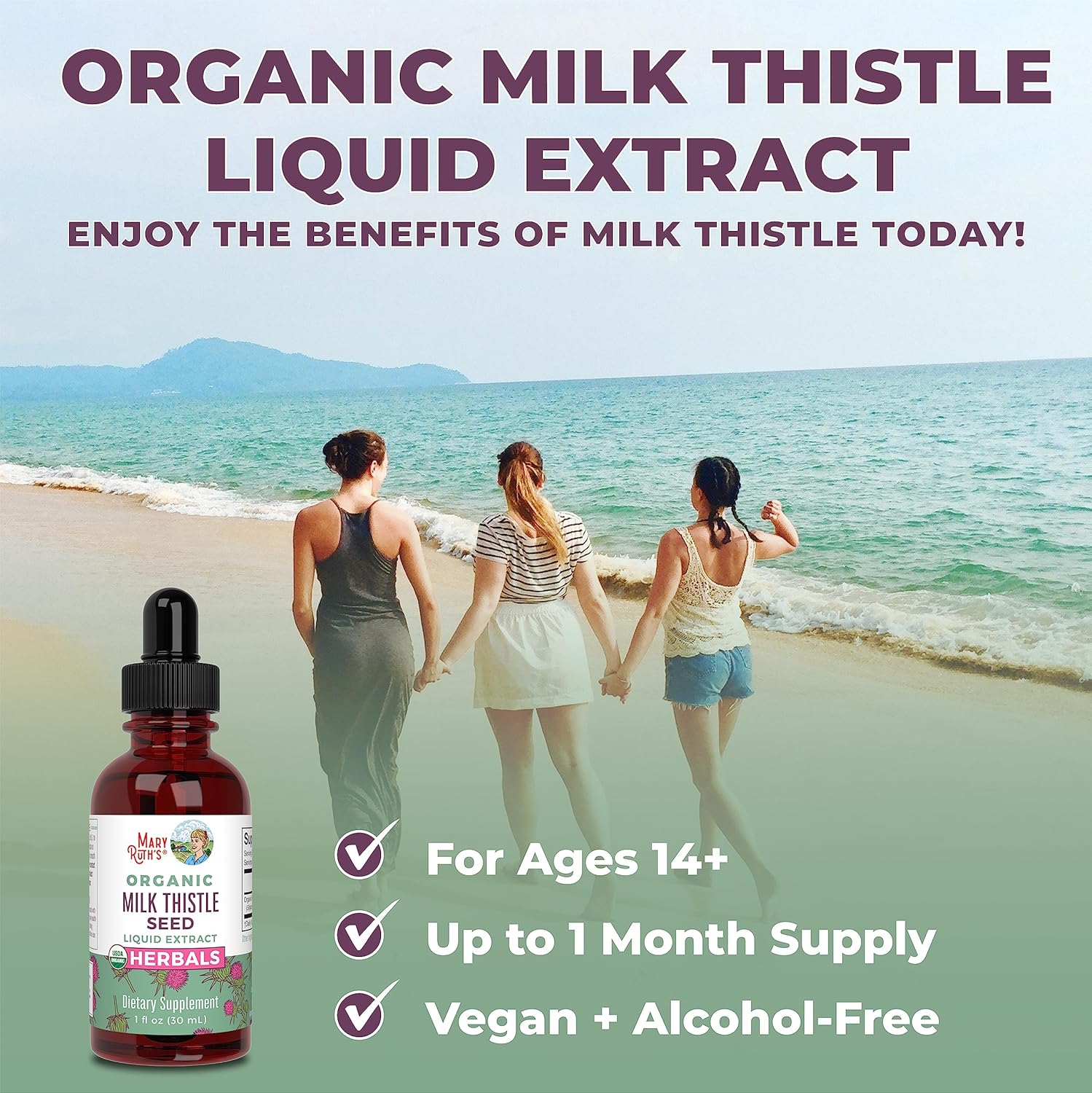 MaryRuth Organics Liquid Extract of Organic Milk Thistle Seed - 1 Fluid Ounce