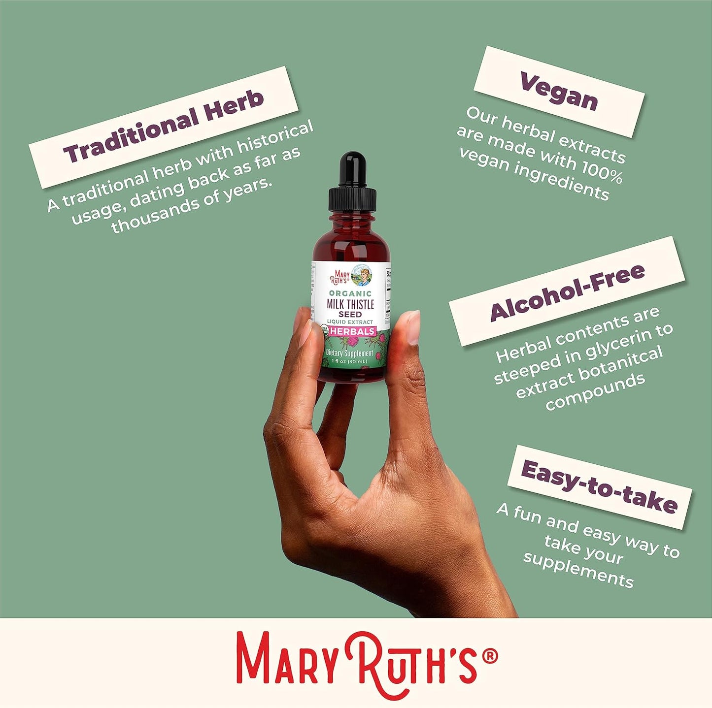 MaryRuth Organics Liquid Extract of Organic Milk Thistle Seed - 1 Fluid Ounce