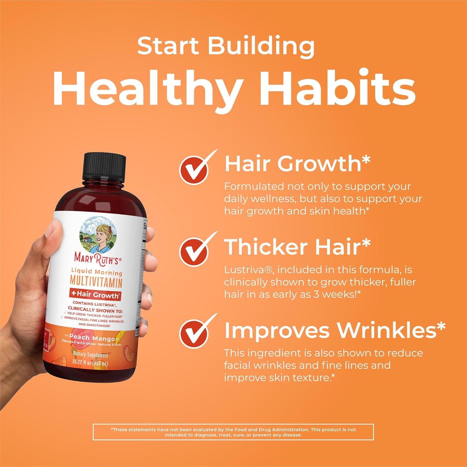 MaryRuth Organics Lysine Liposomal & Multivitamin Liquid (Snickerdoodle) for Immune Support, Hair Growth, and Overall Health - Vegan, Non-GMO, Gluten Free - Clean Label Project Verified