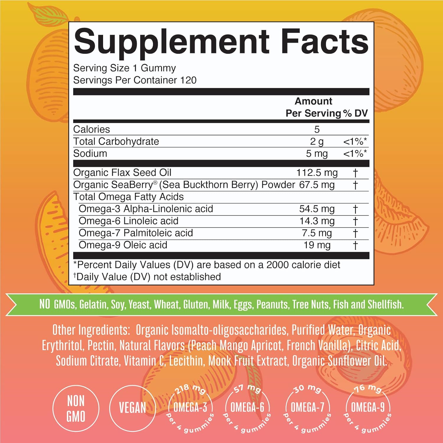 MaryRuth Organics Omega Gummies - Essential Fatty Acids Supplement, 120 Count