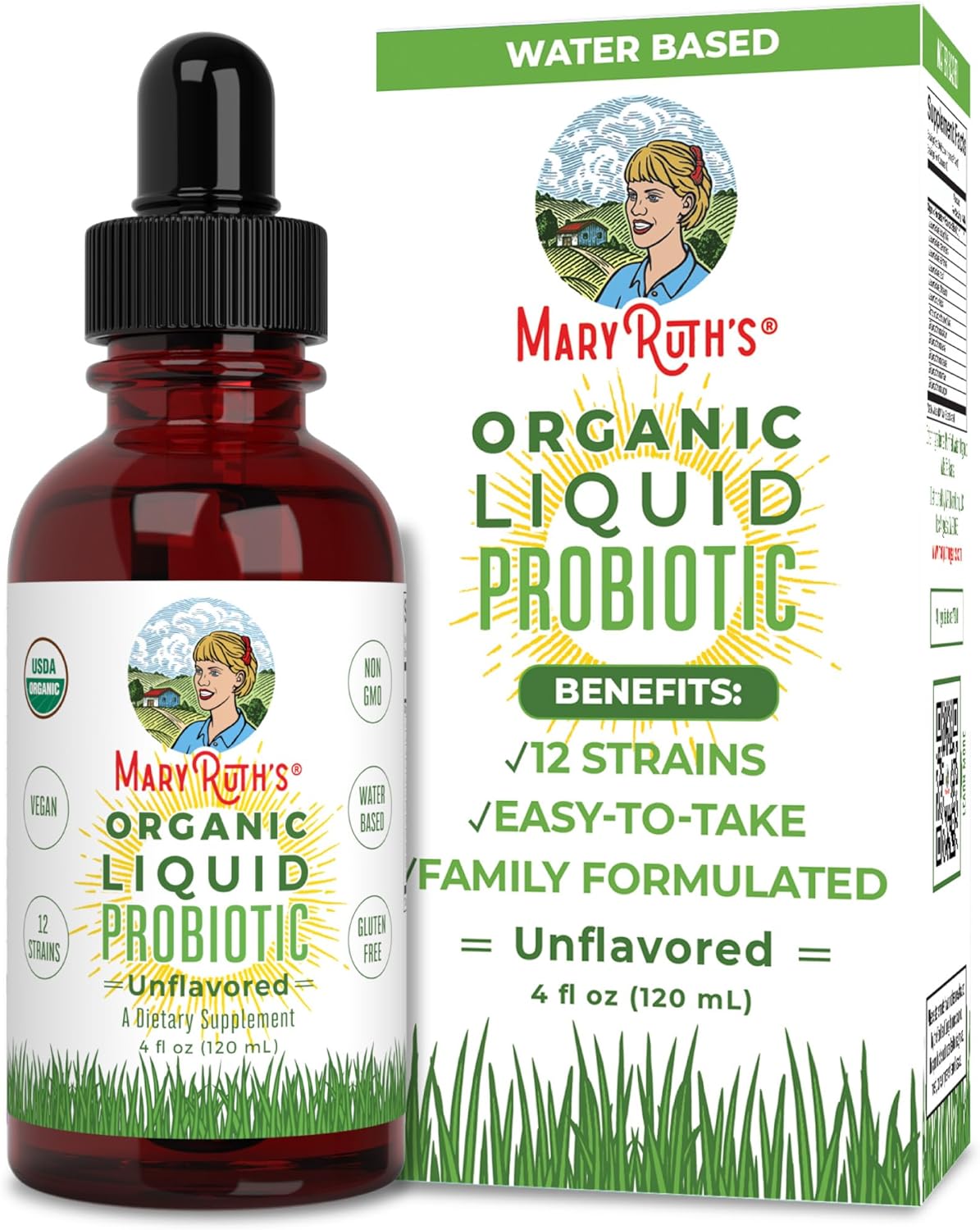 MaryRuth Organics Probiotic & Adrenal Health Bundle for Women, Men, and Kids - Digestive & Gut Health, Cortisol Balance, Stress Relief, Focus Nootropic Support - 2-Pack Supplement