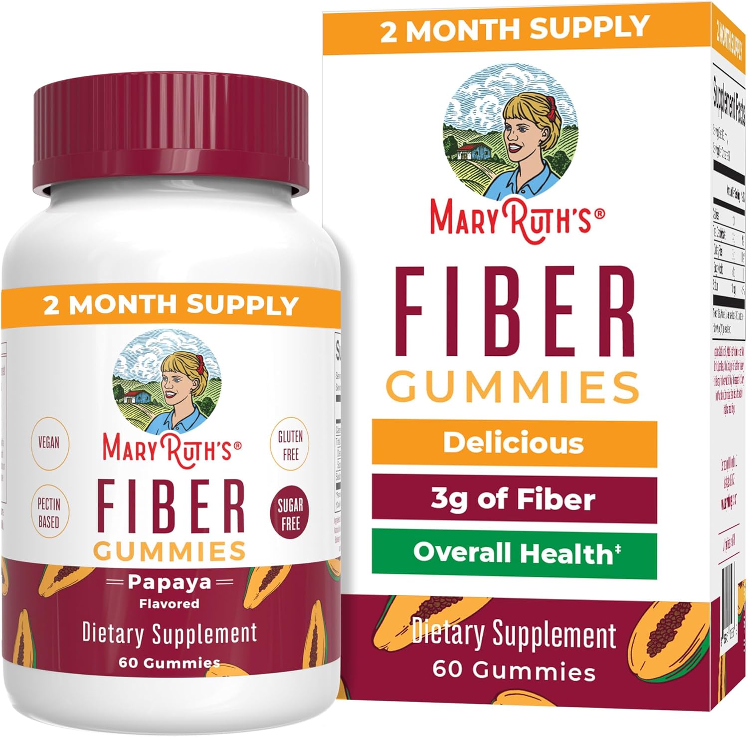 MaryRuth Organics Probiotic & Fiber Gummies Bundle for Adults & Kids | Vegan, Non-GMO Digestive Health Supplement | Sugar-Free | Gut Health Support