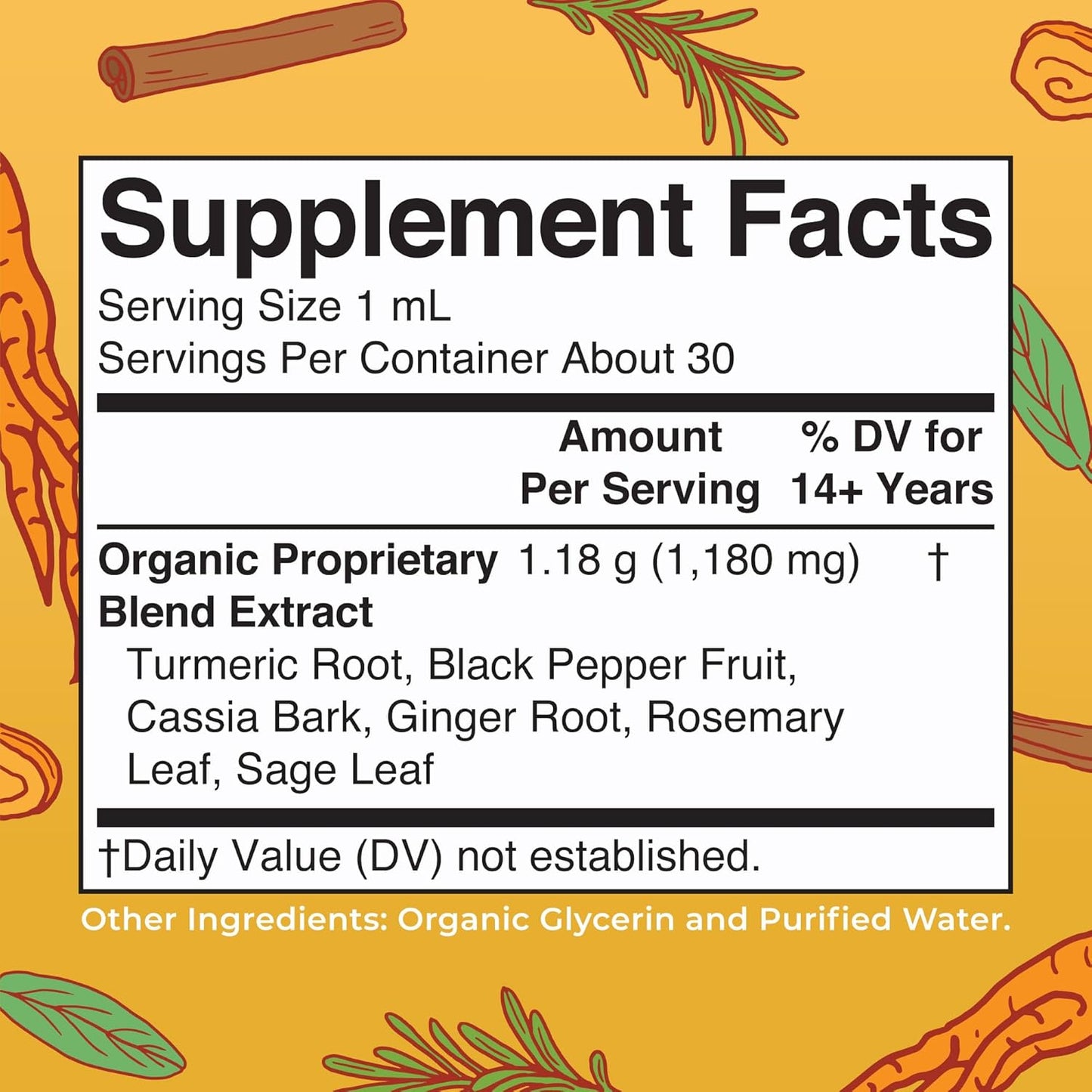 MaryRuth Organics Turmeric Gold Liquid Drops - Herbal Blend with Turmeric Curcumin, Black Pepper, Cassia Cinnamon Bark, and Ginger Root - Immune Support - Non-GMO - Vegan - 1oz