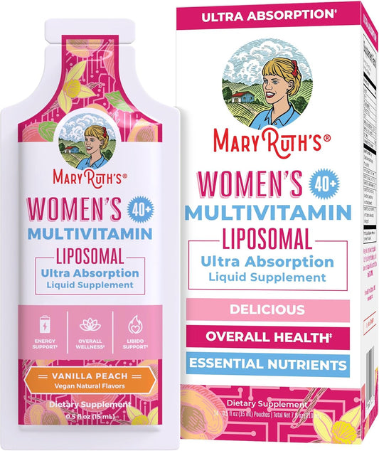 MaryRuth Organics Women's Multivitamin 40: Liposomal Immune Support & Energy Supplement, Sleep Aid - Vegan, Sugar Free, 14 Servings