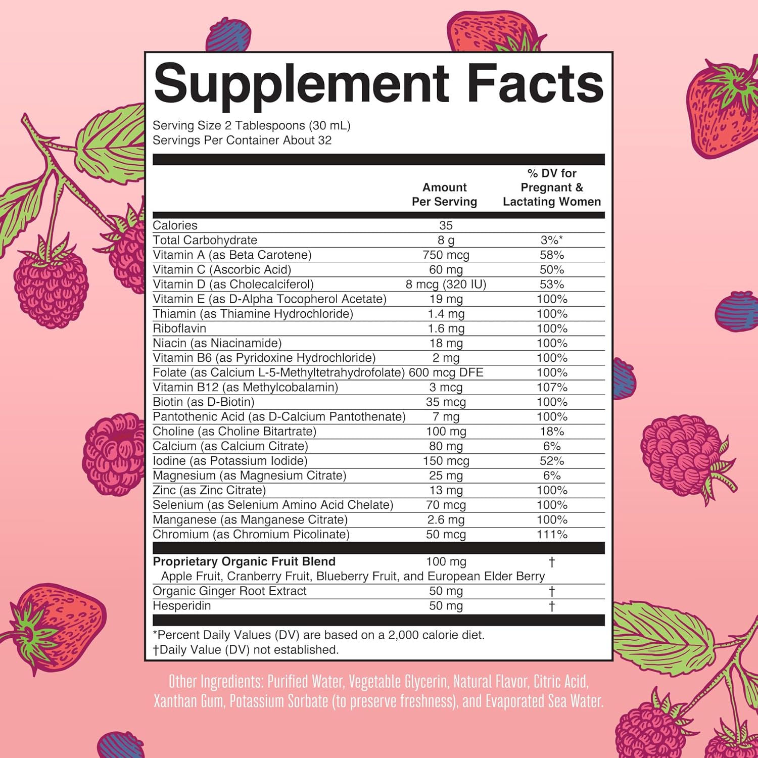 MaryRuth Organics Women's Postnatal & Prenatal Vitamins: Sugar Free Multivitamin for Pre-Conception, Pregnancy, & Nursing with Ginger, Selenium, Folate | Vegan, Non-GMO, Gluten Free | 32oz